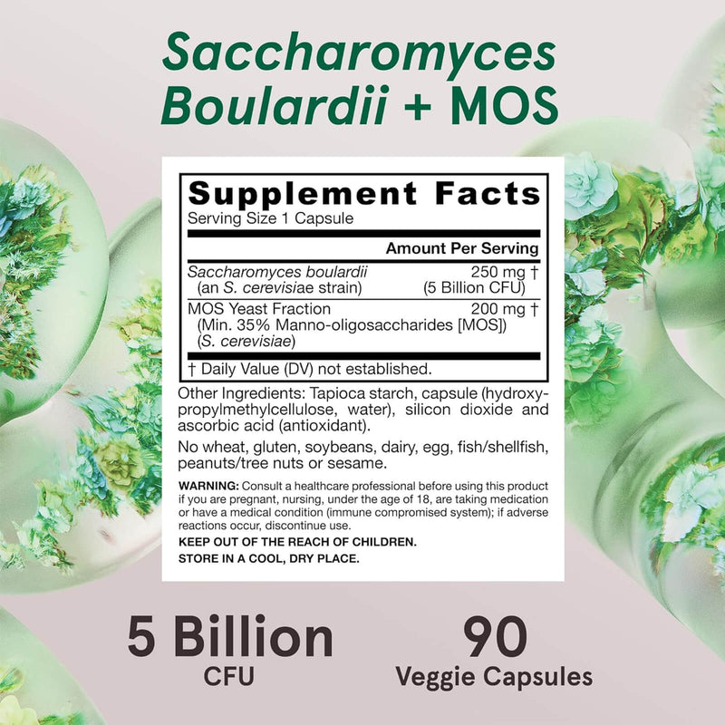 Jarrow Formulas Saccharomyces Boulardii Plus MOS 5 Billion 90 Delayed Release Veggie Caps - DailyVita