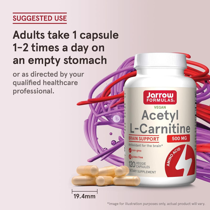 Jarrow Formulas Acetyl L-Carnitine 500 mg 120 Veggie Caps - DailyVita