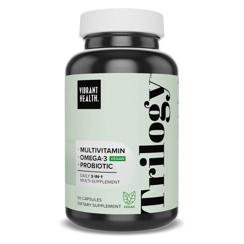 Vibrant Health TRILOGY 3-IN-1 (Multivitamin, Omega-3, Probiotic) 60 Capsules VEGAN - DailyVita