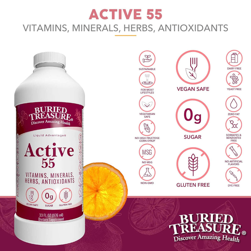 Buried Treasure Active 55 Vitamin Minerals 32 fl oz (946 ml) - DailyVita