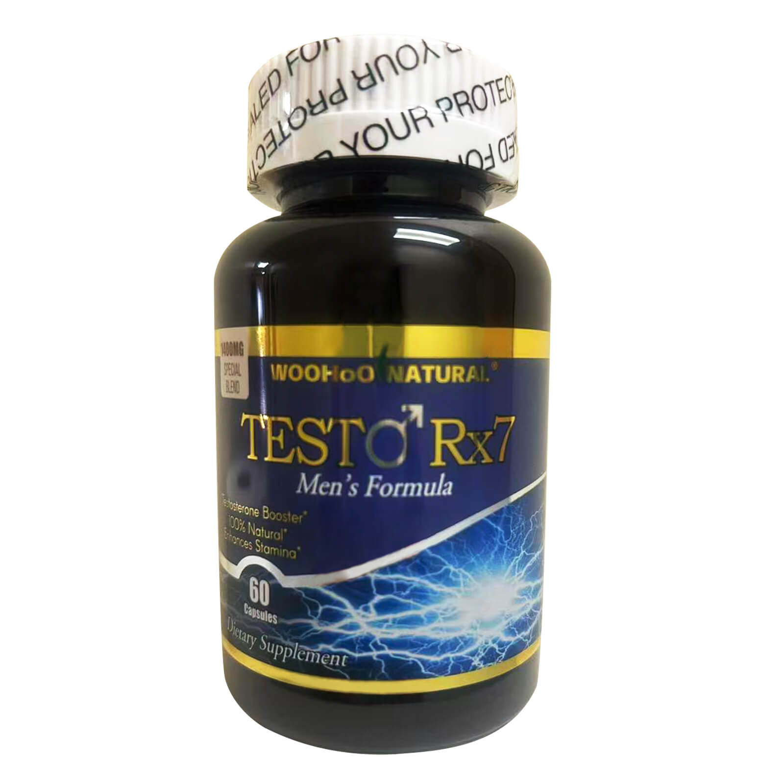 WooHoo Natural Testo Rx-7 Men's Formula 180 Capsules - Tribulus Maca Testosterone Support (3 Bottles, 60 Caps Each)