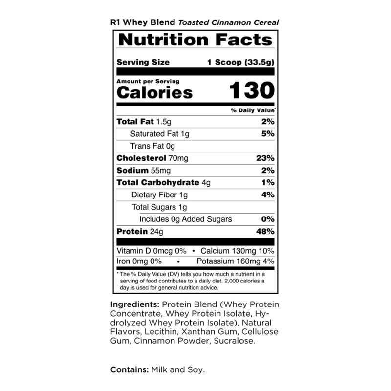 RULE ONE Whey Blend Toasted Cinnamon Cereal 2.07 lb 28 Servings - DailyVita