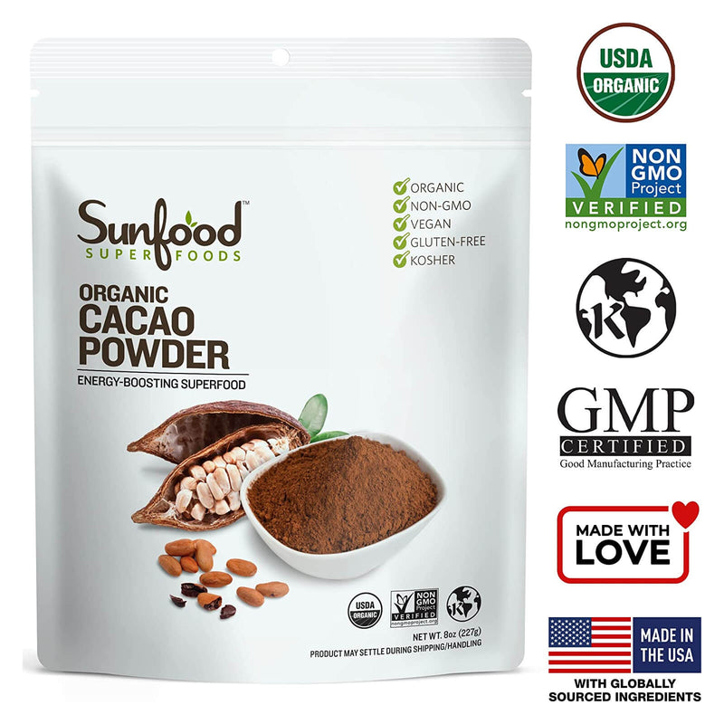 Sunfood Cacao Powder 8 oz - DailyVita