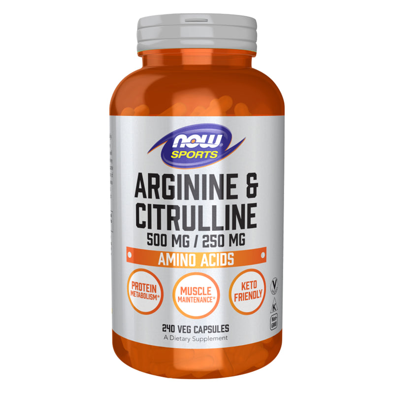 NOW Foods Arginine & Citrulline 500 mg / 250 mg 240 Veg Capsules - DailyVita