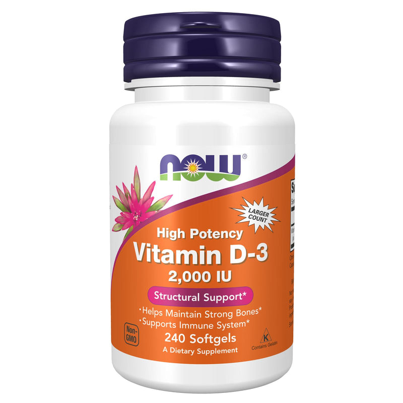 NOW Foods Vitamin D-3 2000 IU 240 Softgels - DailyVita