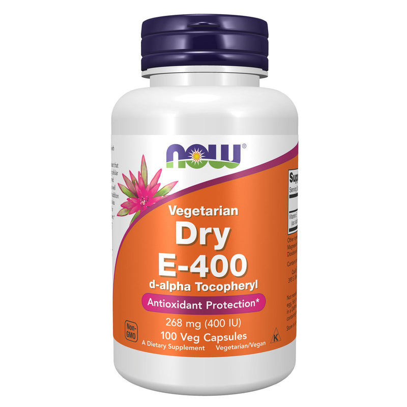 NOW Foods Vitamin E-400 Vegetarian Dry 100 Veg Capsules - DailyVita