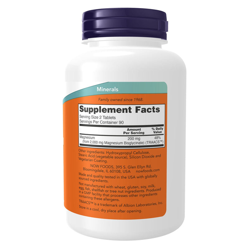 NOW Foods Magnesium Glycinate 180 Tablets - DailyVita