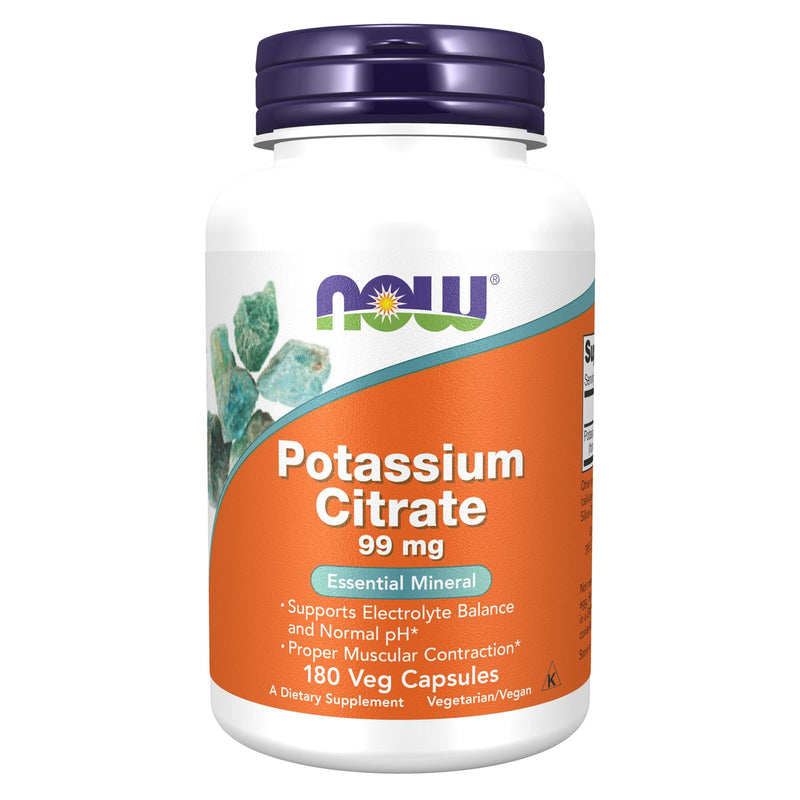 NOW Foods Potassium Citrate 99 mg 180 Veg Capsules - DailyVita