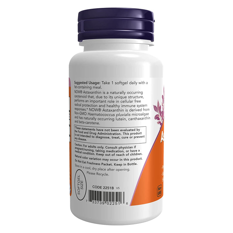 NOW Foods Astaxanthin Extra Strength 10 mg 60 Softgels - DailyVita