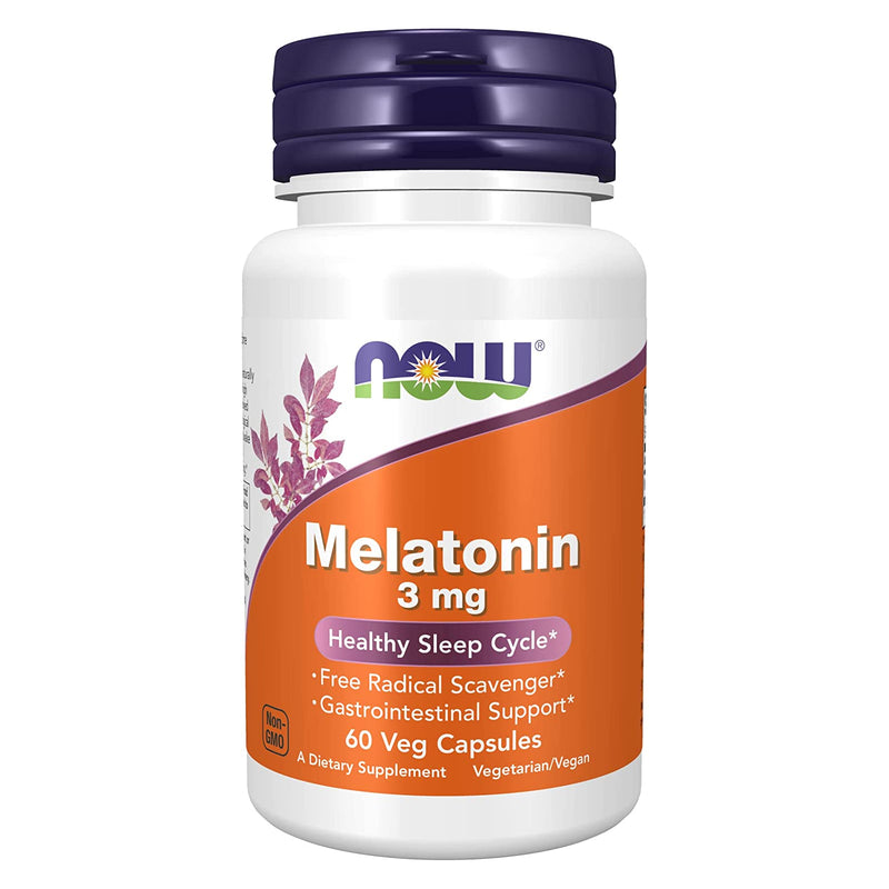 NOW Foods Melatonin 3 mg 60 Veg Capsules - DailyVita