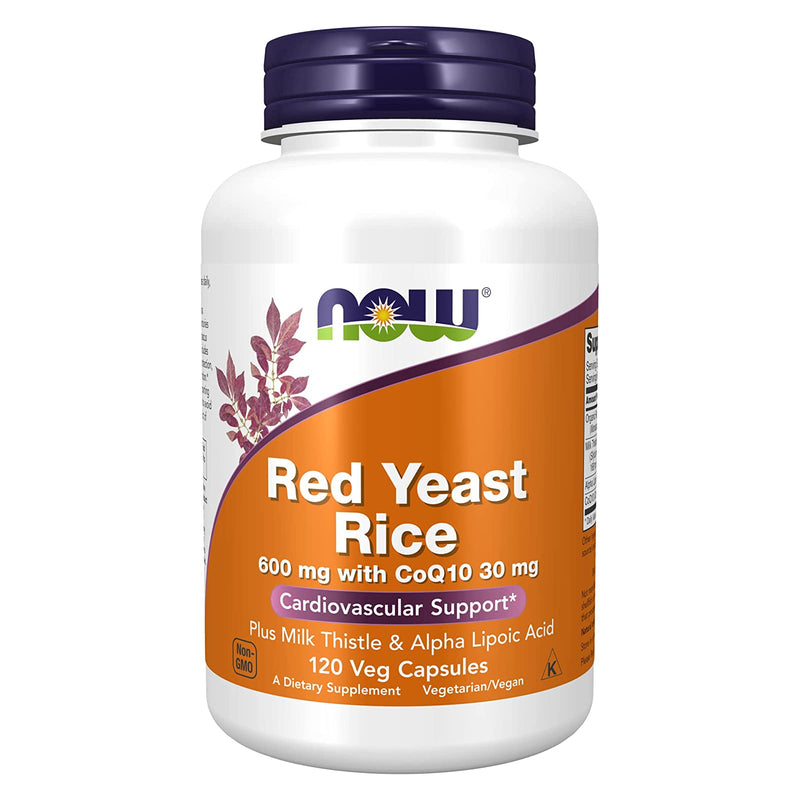 NOW Foods Red Yeast Rice 600 mg with CoQ10 30 mg 120 Veg Capsules - DailyVita