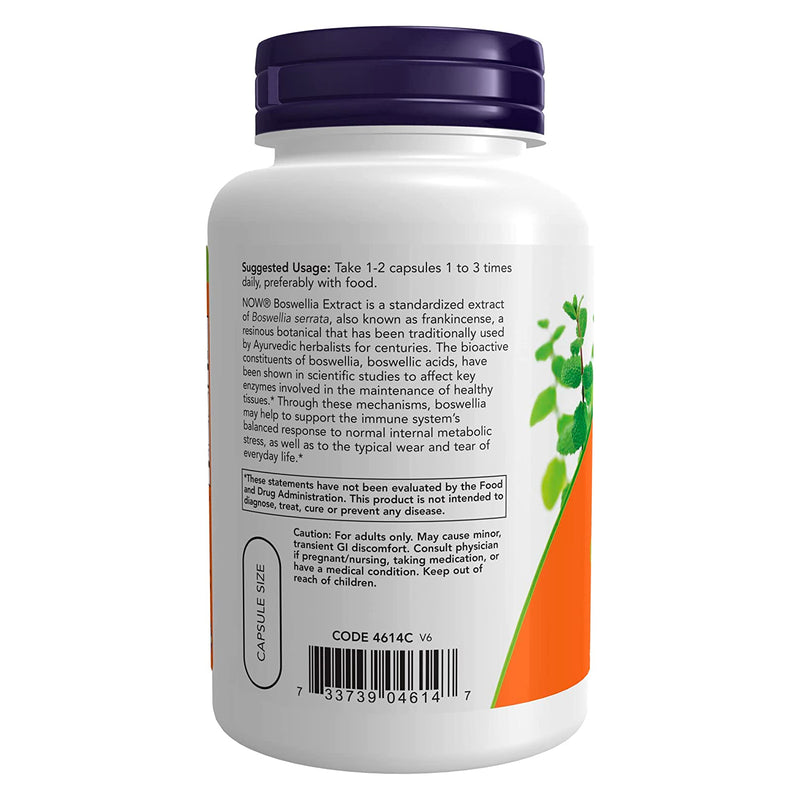 NOW Foods Boswellia Extract 250 mg 120 Veg Capsules - DailyVita