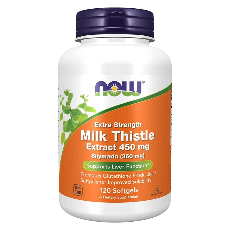 NOW Foods Silymarin Milk Thistle Extract Extra Strength 450 mg 120 Softgels - DailyVita
