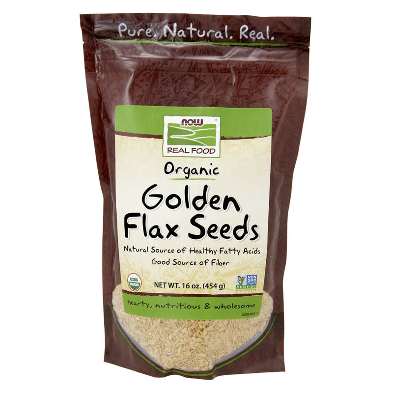 NOW Foods Golden Flax Seeds Organic 16 oz - DailyVita