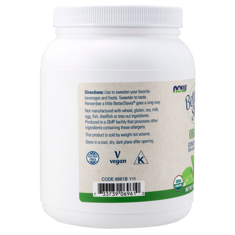 NOW Foods BetterStevia Extract Powder Organic 1 lb - DailyVita