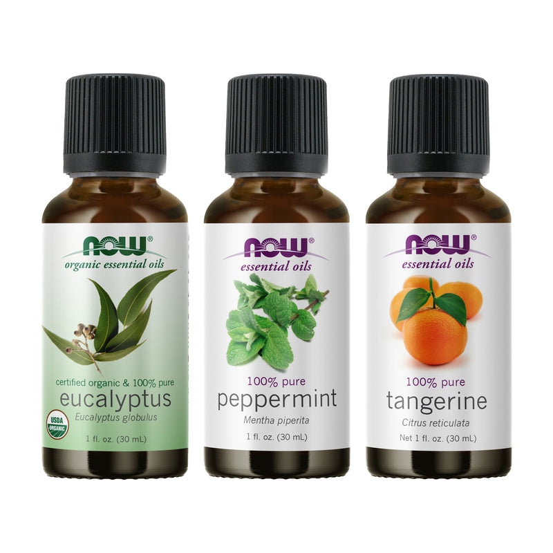 NOW Foods Essential Oil Bundle: Mental Focus (Eucalyptus Peppermint Tangerine) - DailyVita