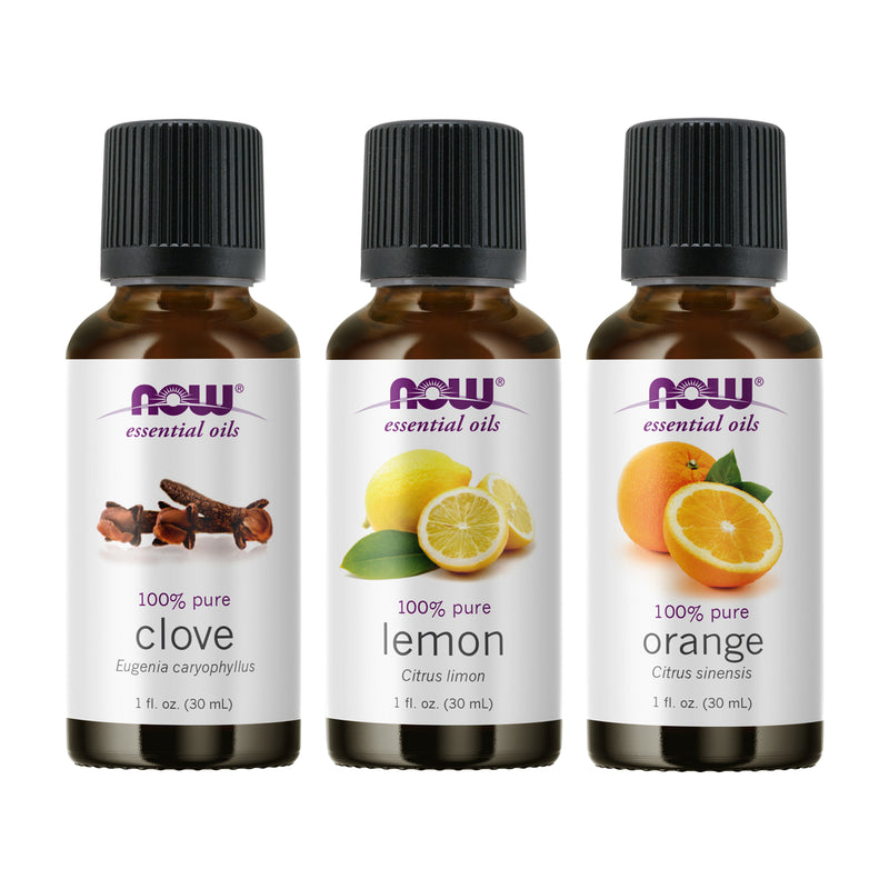 NOW Foods Essential Oil Bundle: Blues Relief (Clove Lemon Orange) - DailyVita
