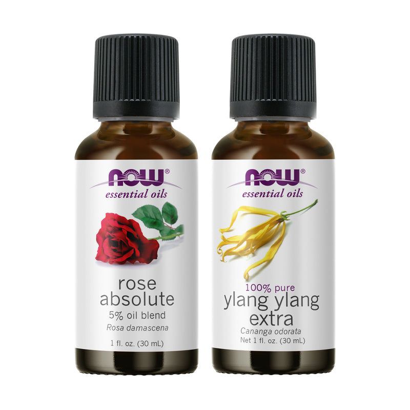 NOW Foods Essential Oil Bundle: Botanical Bliss (Rose Absolute Ylang Ylang) - DailyVita