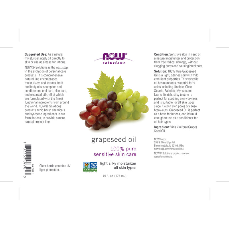 NOW Foods Grape Seed Oil 16 fl oz - DailyVita