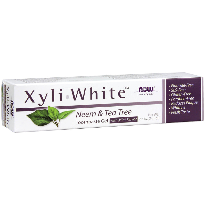 NOW Foods Xyliwhite Neem & Tea Tree Toothpaste Gel 6.4 oz - DailyVita