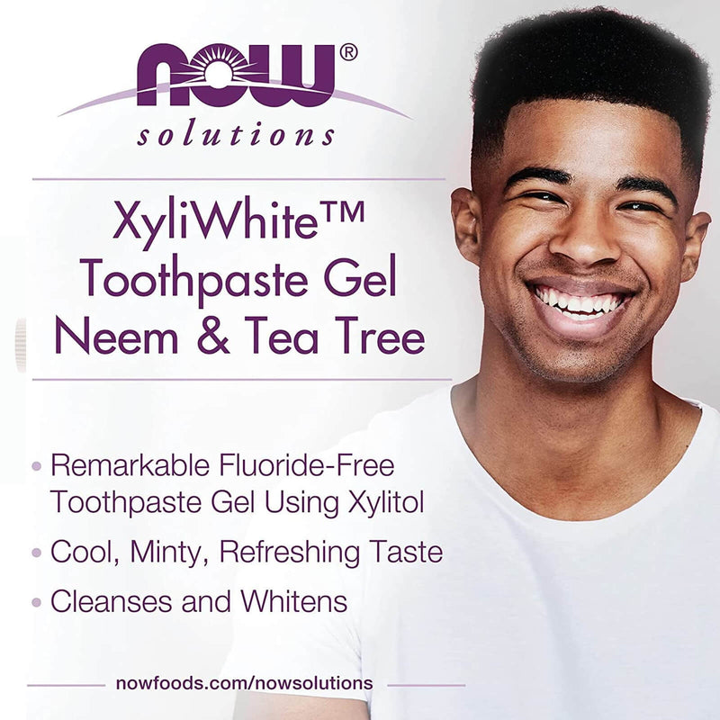 NOW Foods Xyliwhite Neem & Tea Tree Toothpaste Gel 6.4 oz - DailyVita
