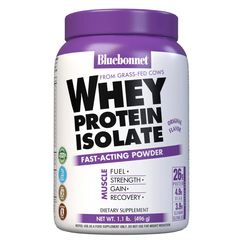 Bluebonnet Whey Protein Isolate Powder Original 1.1 lbs - DailyVita