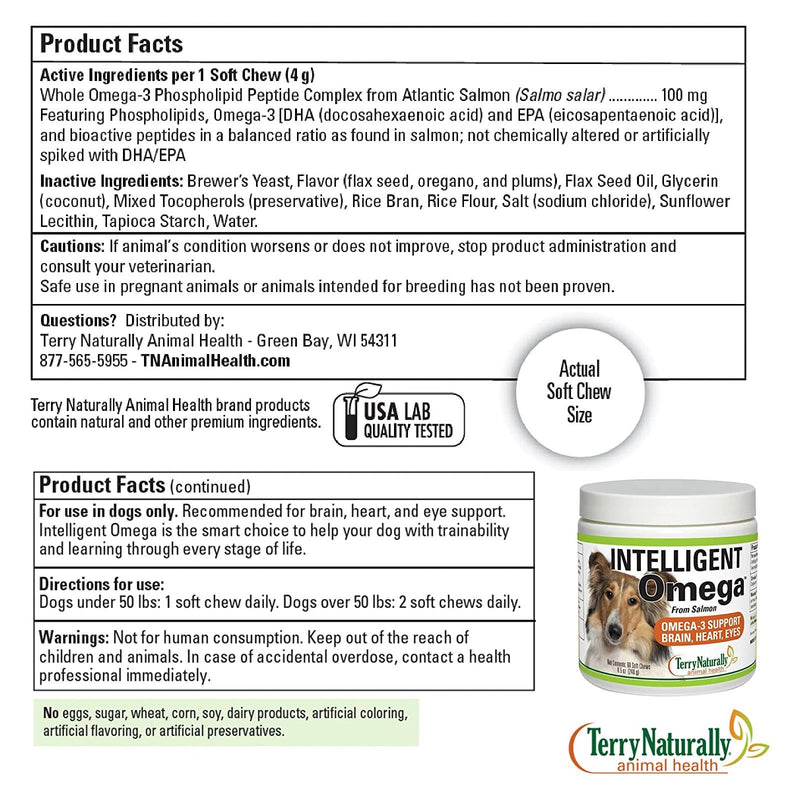 Terry Naturally Intelligent Omega 60 Chews - CANINE for Dogs - DailyVita