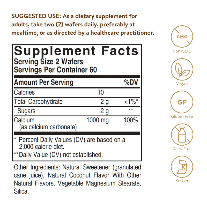 Solgar Calcium 500 mg 120 Chewable Wafers - DailyVita