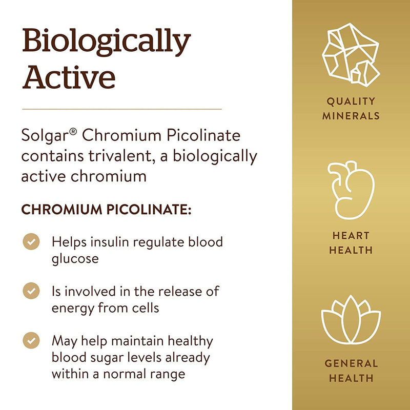 Solgar Chromium Picolinate 200 mcg 180 Vegetable Capsules - DailyVita