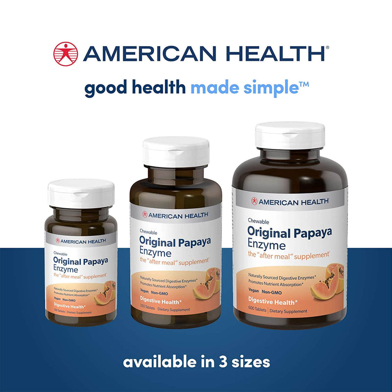 American Health Chewable Papaya Enzyme 100 Tablets - DailyVita