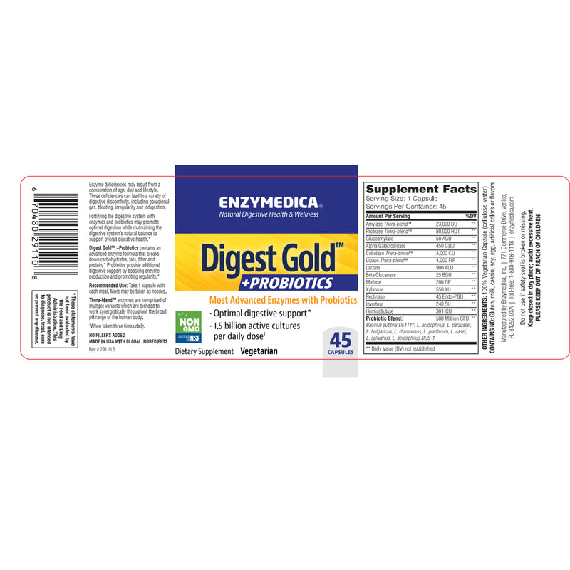 Enzymedica Digest Gold + Probiotics 45 Capsules - DailyVita