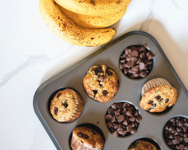Rule One Banana Bread Protein Muffins with Chocolate Chips