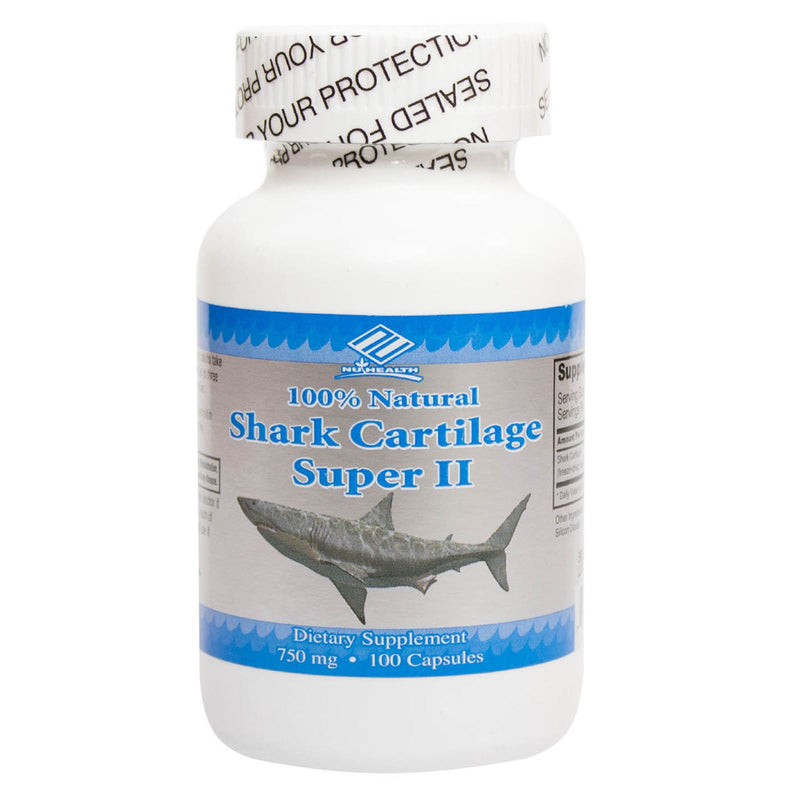 CLEARANCE! NuHealth Shark Cartilage 750 mg 100 Capsules, Stain or Minor Damage