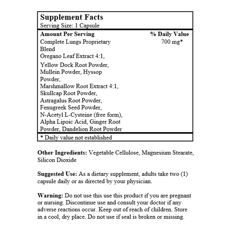 NuHealth Complete Lungs Formula 200 Capsules