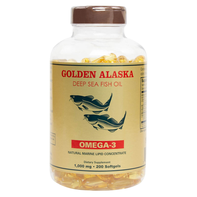 CLEARANCE! NCB Alaska Deep Sea Fish Oil Omega 3 1000 mg 200 Softgels, BEST BY 04/2025