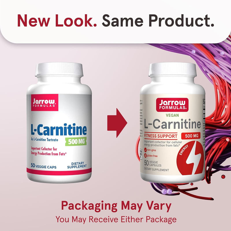 Jarrow Formulas L-Carnitine 500 500 mg 50 Veggie Caps - DailyVita