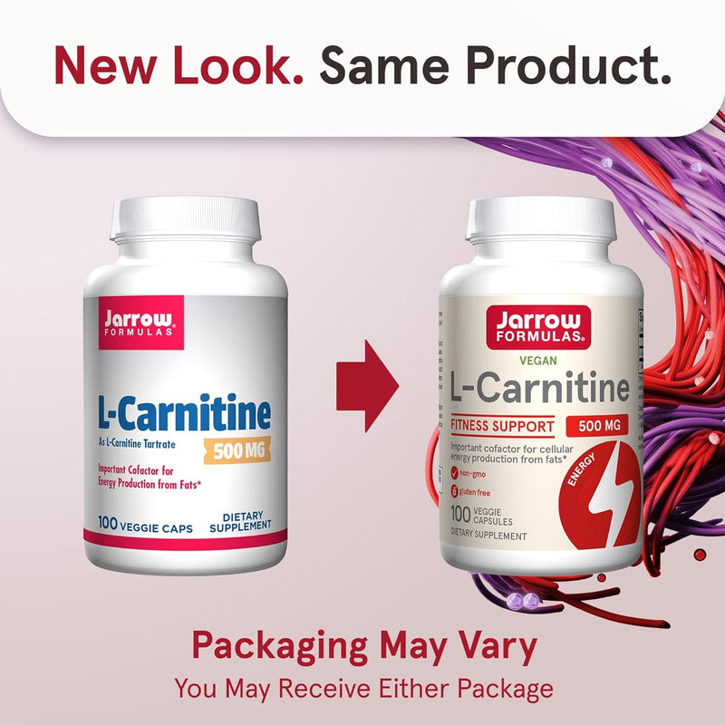 Jarrow Formulas L-Carnitine 500 mg 100 Veggie Caps - DailyVita