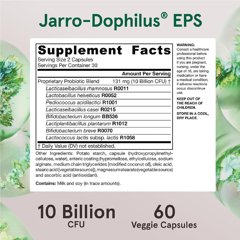 CLEARANCE! Jarrow Formulas Jarro-Dophilus® EPS - 10 Billion CFU - 120 Veggie Caps, BEST BY 12/2024