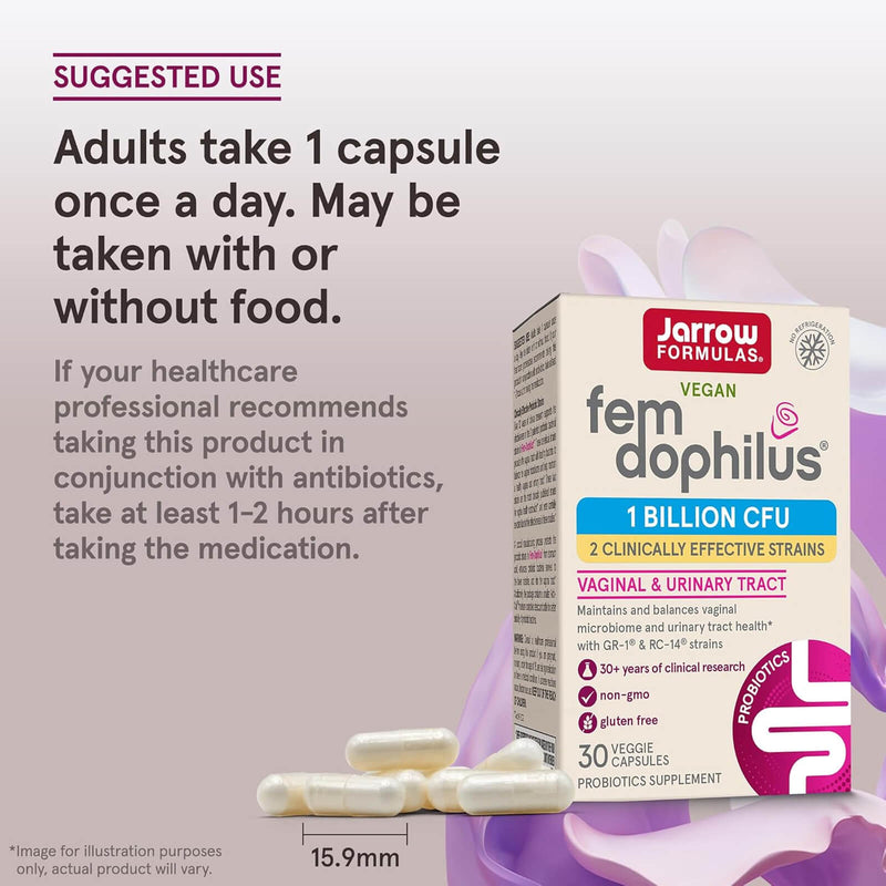 Jarrow Formulas Women's Fem Dophilus 1 Billion Organisms Per Serving 30 Veggie Caps