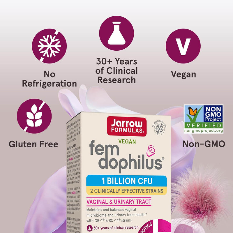 Jarrow Formulas Women's Fem Dophilus 1 Billion Organisms Per Serving 30 Veggie Caps