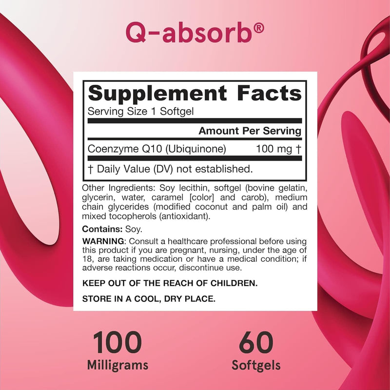 Jarrow Formulas Q-absorb Co-Q10 100 mg 60 Softgels - DailyVita