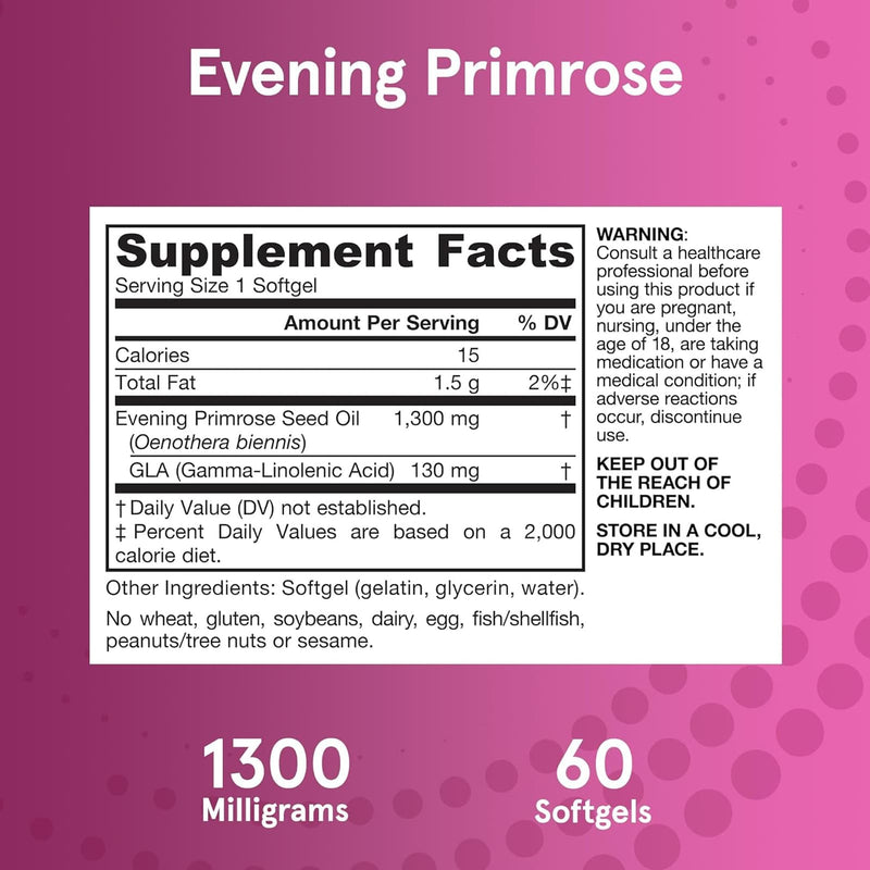 Jarrow Formulas Evening Primrose 1300 mg 60 Softgels - DailyVita