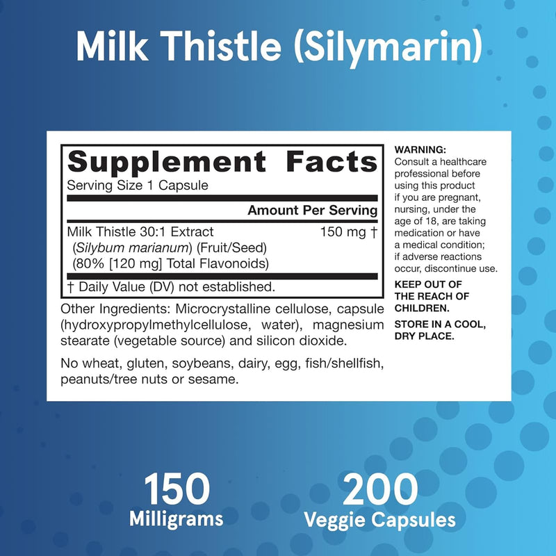 Jarrow Formulas Standardized Milk Thistle 150 mg 200 Veggie Caps - DailyVita
