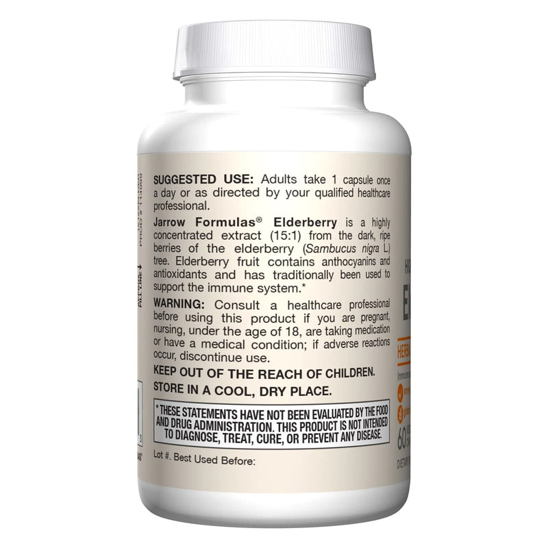 Jarrow Formulas Highly Concentrated Elderberry 350 mg 60 Veggie Caps - DailyVita