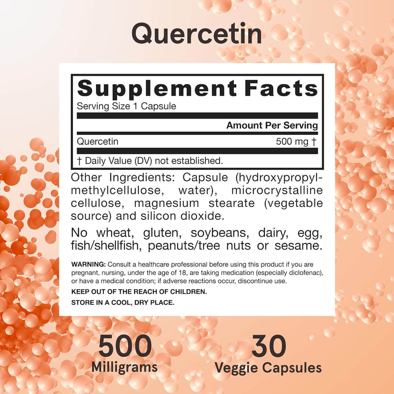 Jarrow Formulas Quercetin 500 mg 30 Veggie Caps - DailyVita