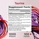 Jarrow Formulas Taurine 1000 mg 100 Capsules - DailyVita