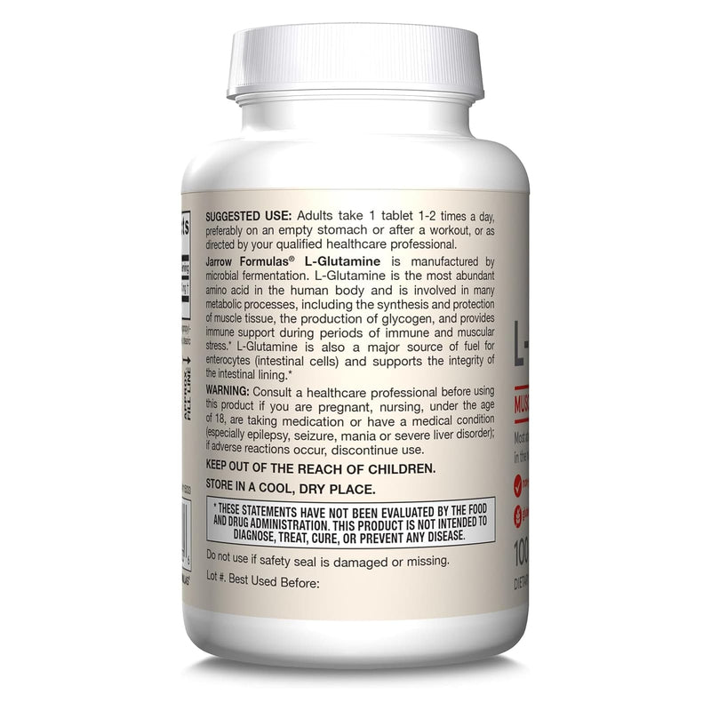 Jarrow Formulas L-Glutamine 1000 mg 100 Tablets - DailyVita
