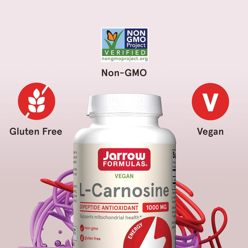 Jarrow Formulas L-Carnosine 500 mg 90 Veggie Caps - DailyVita