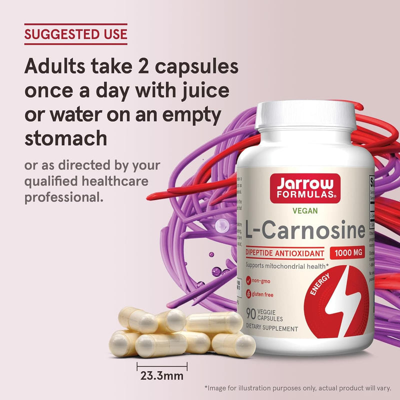 Jarrow Formulas L-Carnosine 500 mg 90 Veggie Caps - DailyVita