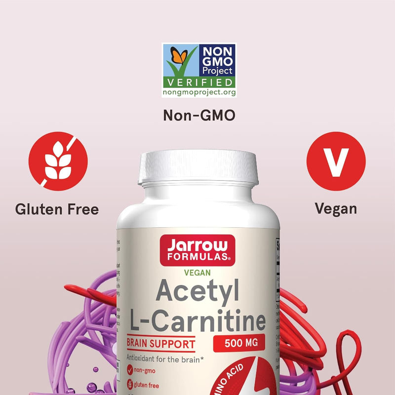 Jarrow Formulas, Acetil L-carnitina, 500 mg, 120 cápsulas vegetarianas
